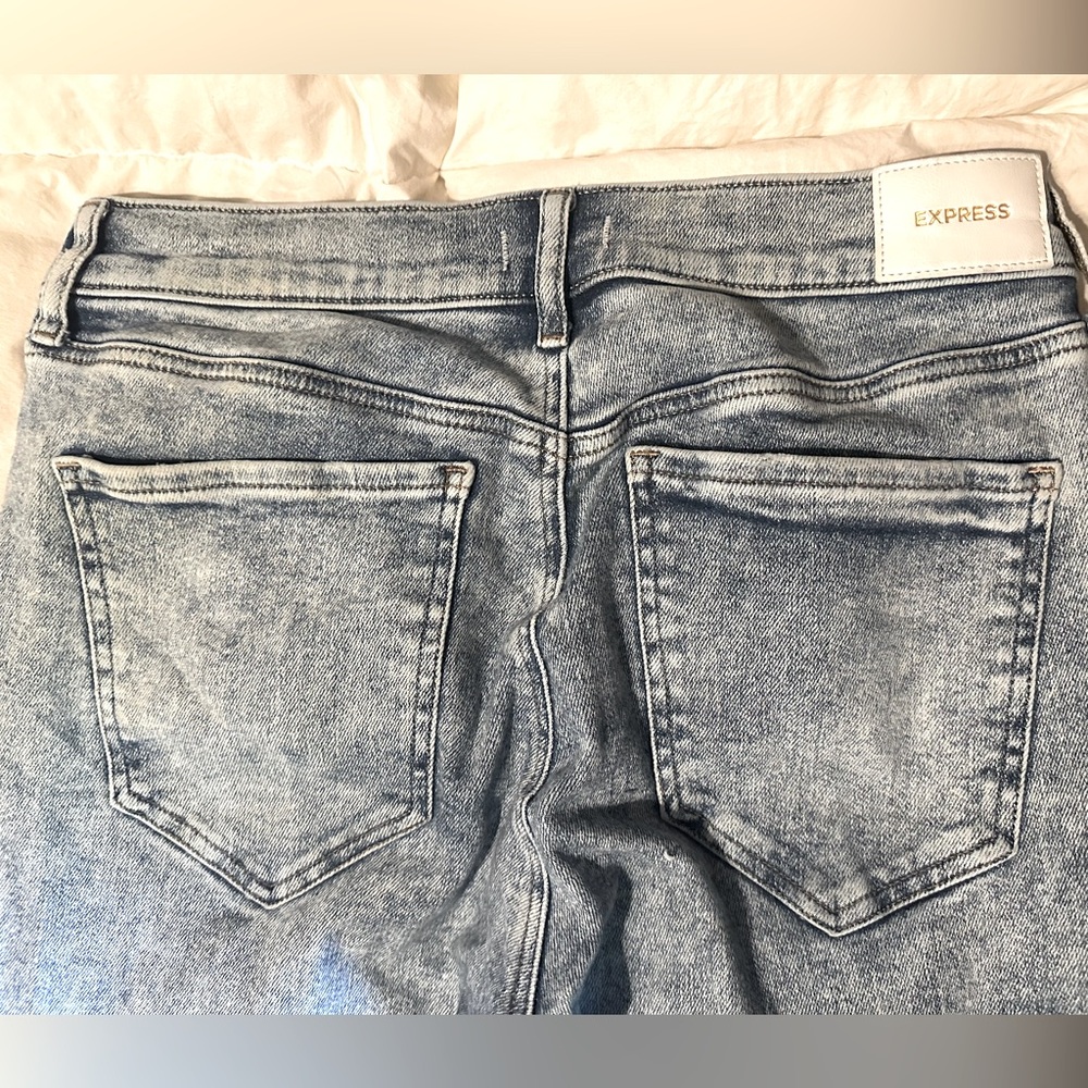 Express Acid Wash Skinny Low Rise Jeans